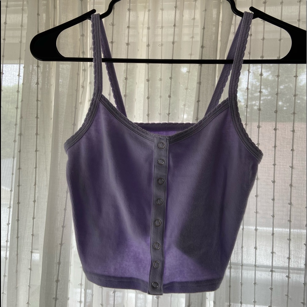 Lavender button up tank